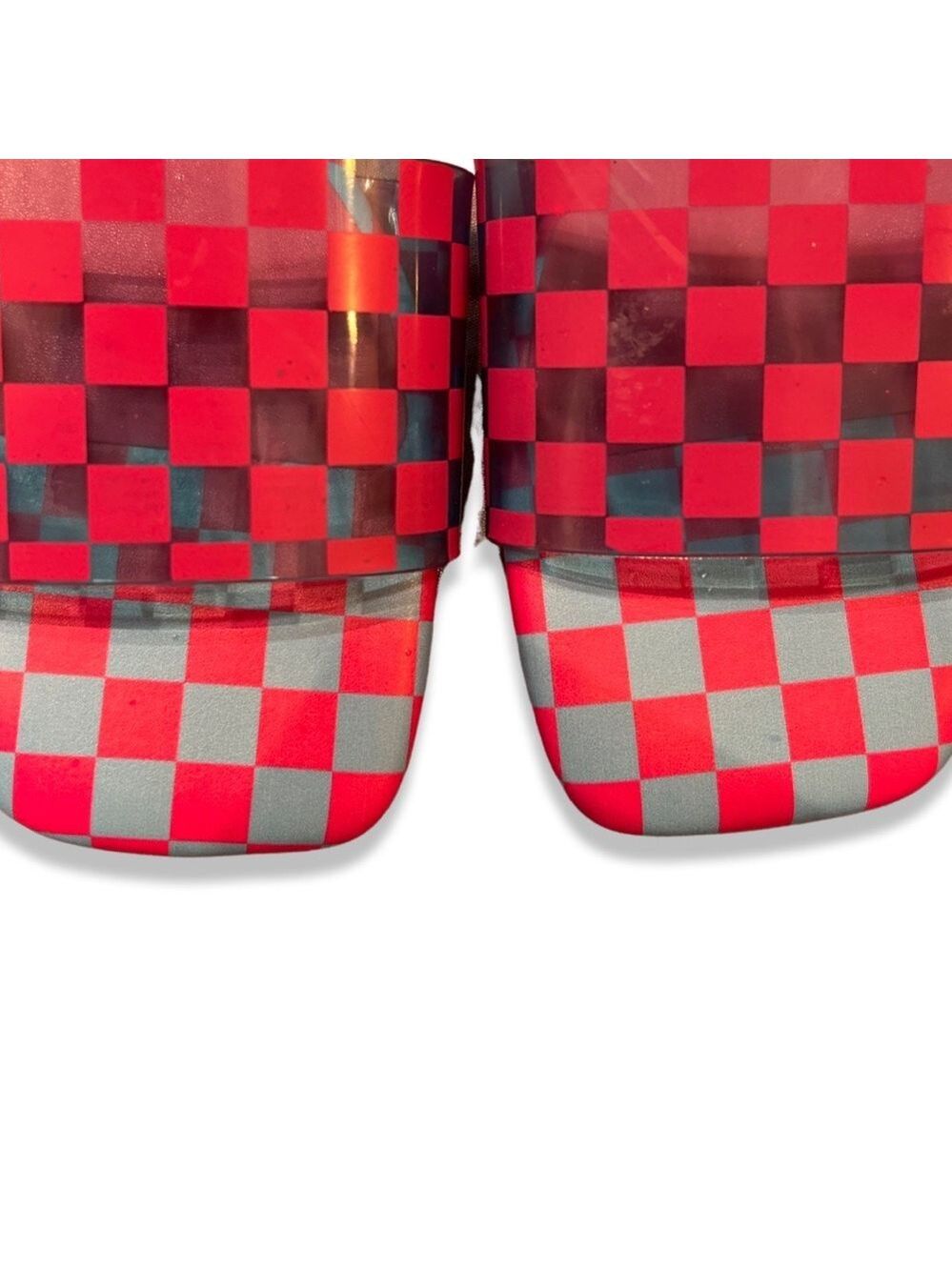🎩🗝️NWOB $98 Gianni Bini
Cobitwo Checkered Banded Square Toe Sandals Pink/Blue - Picture 3 of 4